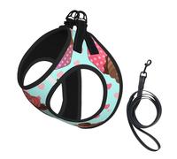 Cupcake Pattern Printed,Pet Harness,Adjustable Reflective Dog Harness,Pet Leash Vest,S