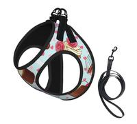 Cupcake Pattern Printing Dog Summer Harness,Soft Light Puppy Vest,Breathable Pet Harness Reflective For Easy Walking