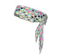 Cupcake Pattern Sports Head Tie Beach Summer Tropical Tie Sweatband Headband Men Women Elastic Moisture for Running