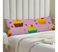 Cupcake Patterns Body Pillow Case 20x54 Throw Pillow Cover with Hidden Zipper Breathable & Cozy Full Long Pillowcase Protector Spring Easter Cover for Sleeping Bedroom Couch Sofa Decor