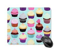 Cupcake Patterns Mouse Pad Square Laptop Mouse Mat Cute Computer Mousepad Keyboard Pad Non-Slip Desk Pads for Gaming Office Work Home 25 * 30cm