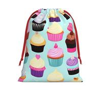 Cupcake Patterns Print Functional Gift Storage Bag Eco-Friendly Comfortable Touch Outdoor Activities Use