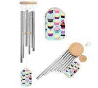 Cupcake Patterns Wind Chimes for Outside Memorial Tuned Outdoor Windchimes Large Garden Decor Wind Chime with Melodious Sound for Mom Dad Grandma Home Garden Patio Decor