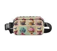 Cupcake Pixel Pattern Fanny Pack for Women Men, Bumbag Crossbody Waist Packs with Adjustable Strap Belt Bag for Travel Workout Hiking