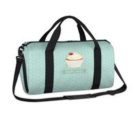 Cupcake Polka Dot Sports Duffel Bags Dot Weekend Overnight Bag Casual Tote Holdall Travel Gym Luggage Duffel Bag for Kids Girls Boys Women Men