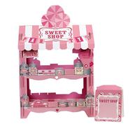 Cupcake Stand, 2 Tier Cute Paper House Shape Sweet Treat Candy Shop Cake Dessert Cart Display for Ice Cream Birthday Theme Party Decorations