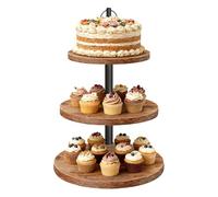 Cupcake Stand, 3 Tier Cake Stands, Tiered Serving Stand Rustic Wood Cupcake Tower Dessert Display Stands Reusable Dessert Tower for Baby Shower Wedding Birthday Party Graduation Party