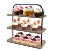 Cupcake Stand, 3 Tier Wood Cupcake Stand for 50 Cupcakes, Large Rustic Cupcake Tower Stand, Tiered Tray Stand for Dessert Table, Cupcake Display Stand for Party Wedding Birthday