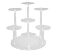 Cupcake Stand Acrylic Display Riser Elegant 7 Tier Dessert Jewelry Cosmetics Showcase for Parties Weddings Events 15x15cm 5.9x5.9in 250g