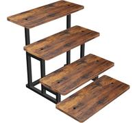 Cupcake Stand for 50 Cupcakes 4 Tier Wooden Risers Display Stands Stepped Dessert Table Display Set with Metal Frame Tiered Tray Stand Serving Trays for Party Farmers Market Display