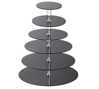 Cupcake Stand, ULIFEME 6 Tier Cake Stands, Round Acrylic Display Cupcakes Tower for Wedding, Birthday & Party, 6''/8''/10''/12''/14''/16'' Diameter Round Stand, 4 Inch Height, 4mm Thickness Acrylic