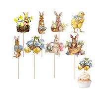 - Cupcake Toppers - 8 Double-Sided Cake Toppers, Vivid Spring Party Supplies, Multipurpose Candy Box and Photo Wall Decoration, Food Safe Dessert Toppers, Equipment for Celebration