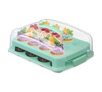 Cupcake Transport Container - 24 Cup Cake Container with Lid, 2-Tier Food Storage Organizer, Durable Leak-Resistant Design, Convenient Dessert Carrier Function, Box for Muffin, Cookie, Cake, Wedding