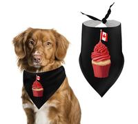 Cupcake with Canada Flag Triangle Dog Bandana Adjustable Pet Bibs Summer Washable Scarf for Small Medium Large Pets