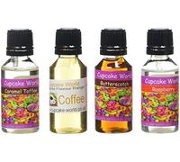 Cupcake World Food Flavourings Caramel Toffee/Butterscotch/Coffee/Raspberry Bottles 28.5 ml (Pack of 4)