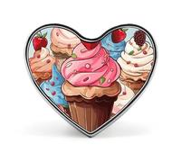 Cupcakes And Ice Cream Buttons Pin Memorial Boutonniere for Wedding Groom Bride, Customize Lapel Heart Pin for Christmas, Men Women Costume Decorative Fashionable Brooches