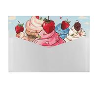 Cupcakes and Ice Cream File Organizer for Office,6 Pockets Expanding File Folder, Portable Accordion Folders for Desktop, Waterproof Paper Bill Receipt Organizer for Business