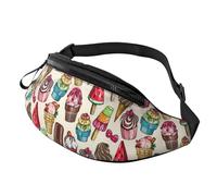 Cupcakes and Ice Cream Outdoor Sports Waist Bag & Casual Chest Pack, Adjustable Unisex Fanny Pack for Hiking/Running/Cycling