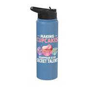Cupcakes Disappear Secret Talent Humor Dessert Stainless Steel Insulated Water Bottle