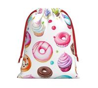 Cupcakes Donuts Muffins Christmas Drawstring Bags Gift Wrapping Bag Small Gifts Candy Jewelry Wedding Wrap Bag