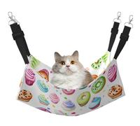 Cupcakes Donuts Muffins Hanging Pet Hammock with Adjustable Straps and Metal Hooks Double Sided Bed