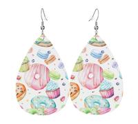 Cupcakes Donuts Muffins Sugar Gift Earrings For Women, Teardrop Shape Dangle Earrings, Fashion-Forward Drop Jewelry For Daily Wear
