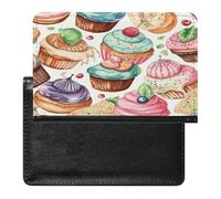 Cupcakes Donuts Muffins Sugar Passport Holder Vaccine Card Holder Travel Document Organizer Credit Card Organizer for Women/Men