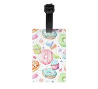 Cupcakes Donuts Muffins Sugar Print Flexible PVC Luggage Tag Versatile Suitcase and Backpack Tag Perfect for Christmas Gifting