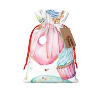 Cupcakes Donuts Muffins Sugar Print Gift Reusable Drawstring Decor Bags Festive Birthday Party Favors Pouchesor