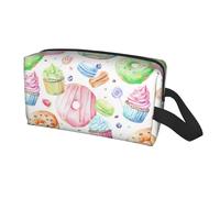 Cupcakes Donuts Muffins Sugar Print Travel Storage Bag for Men Women,Large Capacity Organizer Portable Toiletry Bag