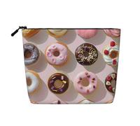 Cupcakes Donuts Muffins Sugar Printed Travel Makeup Bag Imitation Linen Cosmetic Bags Waterproof Cosmetic Case Organizer for Women