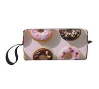Cupcakes Donuts Muffins Sugar Printed Travel Makeup Bag Portable Cosmetic Bag Makeup Case Toiletry Handbag Organiser for Women