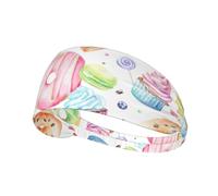 Cupcakes Donuts Muffins Sugar Printing One-Pack Comfortable Elastic Exercise Headband Athletic Band 4.3 * 13.4in Soft And Breathable