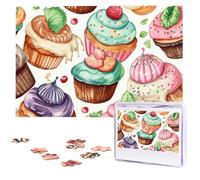Cupcakes Donuts Muffins Sugar Puzzles for Adults 1000 Pieces, Wooden Puzzle Personalized Jigsaw Puzzles from Photos, Challenging Puzzle Art Painting Home Decor Birthday Party Gift (29.5" x 19.7")