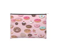 Cupcakes Donuts Muffins Sugar Reusable Paper Cosmetic Bag Waterproof & Lightweight for Travel, School & Daily Use Full-Print Design Women, Students, Eco-Conscious