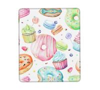 Cupcakes Donuts Muffins Sugar Square Mouse Pad, Cloth With Rubberized Base, Standard Gaming Mousepad, Non-Slip Rubber Base