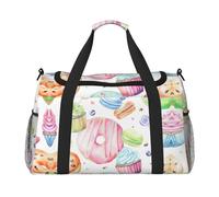 Cupcakes Donuts Muffins Sugar Travel Duffel Bag Large Foldable Waterproof Overnight Bag Beach Swim Bags Pool Sports Gym