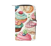 Cupcakes Donuts Muffins Sugar Wallet Multifunctional Leather Wallets for Men Compact Long Wallet Credit Card Holder Passport Bag
