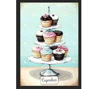 Cupcakes retro vintage metal tin sign wall plaque kitchen home gift cakes party (A3 (400x290mm) Approx)