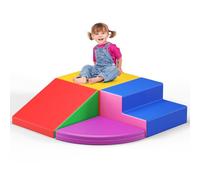 CUPCHID Foam Baby Motor Skills, Climbing Blocks with Leather Cover and Hook and Loop Fasteners, Foam Building Blocks Educational Toys, Soft Play Corner Climber (DM152116)