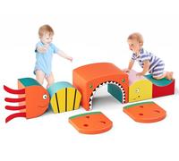 CUPCHID Foam Building Blocks for Kids, Multiple Large Giant Foam Building Blocks, Educational Toys for Kids, Preschoolers, for Catching and Climbing (Marine shark-colorful 6 in 1)
