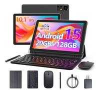 CUPEISI 10inch Android 13 Tablet, 12GB RAM+128GB ROM/1TB Expandable Tablet PC, 2 in 1 with Keyboard, 2.0GHz Quad-Core HD CPU, Google Certified 5G WiFi 6 BT 5.0, 8MP