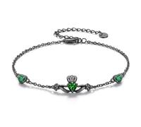 CUPENDA Claddagh Bracelet 925 Sterling Silver Celtic Claddagh Heart Bracelet Good Luck Irish Ireland Jewellery for Women