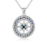 CUPENDA Compass Necklace 925 Sterling Silver Celtic Knot Compass Pendant Necklace Travel Graduation Jewelry Gifts for Women