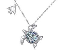 CUPENDA Hammerhead Shark Necklace 926 Sterling Silver Opal Hammerhead Shark Pendant Necklace Ocean Animal Jewellery for Women Animal Lover