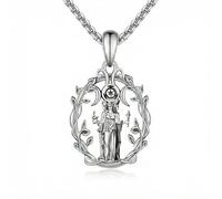 CUPENDA Hecate Necklace 925 Sterling Silver Hekate Triple Moon Goddess Filigree Pendant Necklace Valentines Day Pagan Witchy Jewellery for Women Mother