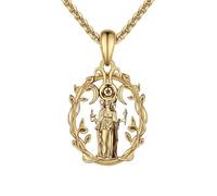 CUPENDA Hecate Necklace 925 Sterling Silver Hekate Triple Moon Goddess Filigree Pendant Necklace Valentines Day Pagan Witchy Jewellery for Women Mother-Gold Plated