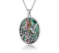 CUPENDA Hummingbird Necklace Sterling Silver Hummingbird Flower Pendant Bird Necklace Cute Animal Jewellery Valentine's Day Gift for Women