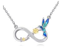 CUPENDA Infinity Hummingbird Necklace 925 Sterling Silver Daisy Pendant Necklace Jewellery for Women