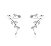 CUPENDA Leaf Ear Cuff Earrings 925 Sterling Silver Crawler No Piercing Climber Earrings Jewellery For Women